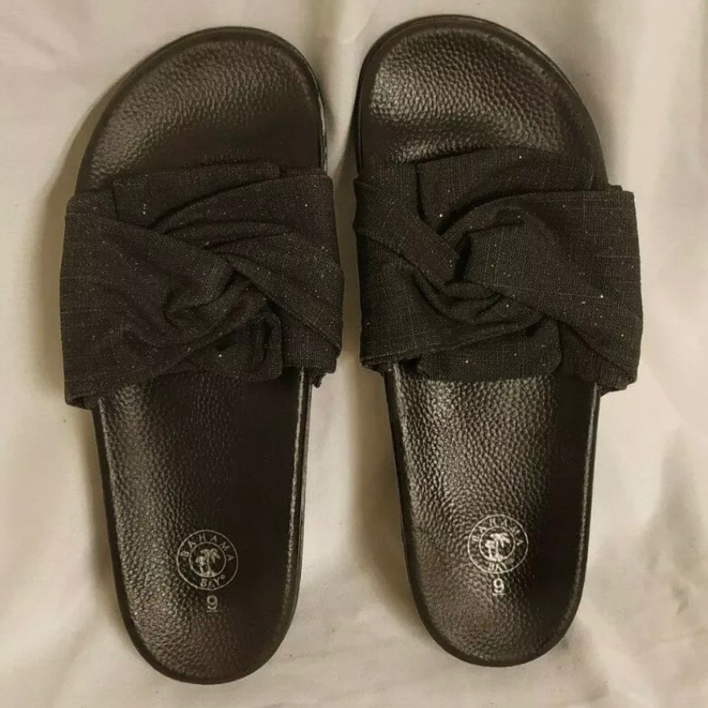 Bahama Bay Women’s Sandals SlipOn Slides Black